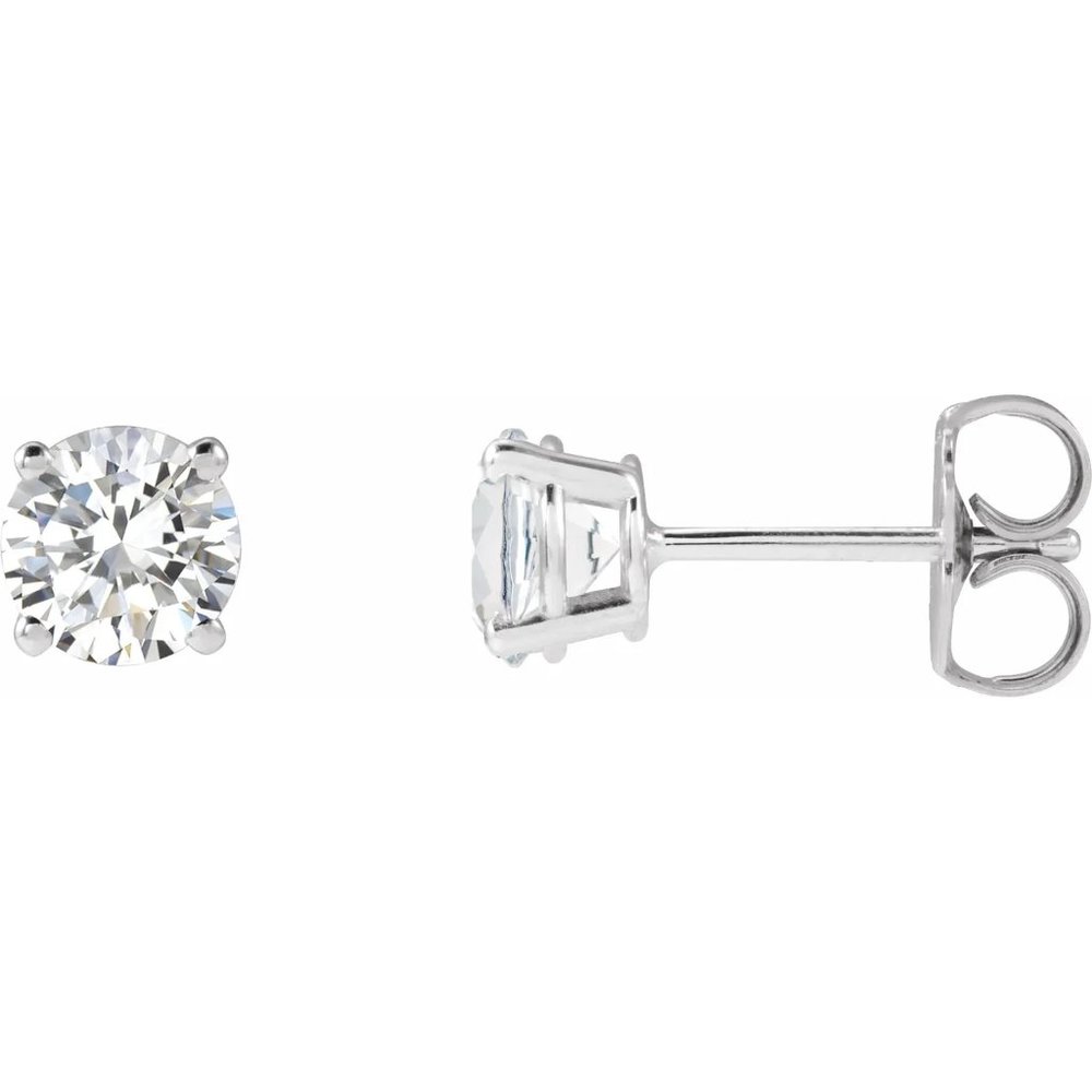 Rolord pair of 18kt yellow gold earrings with 2 round cut 1ct moissanite - Picture 3 of 15